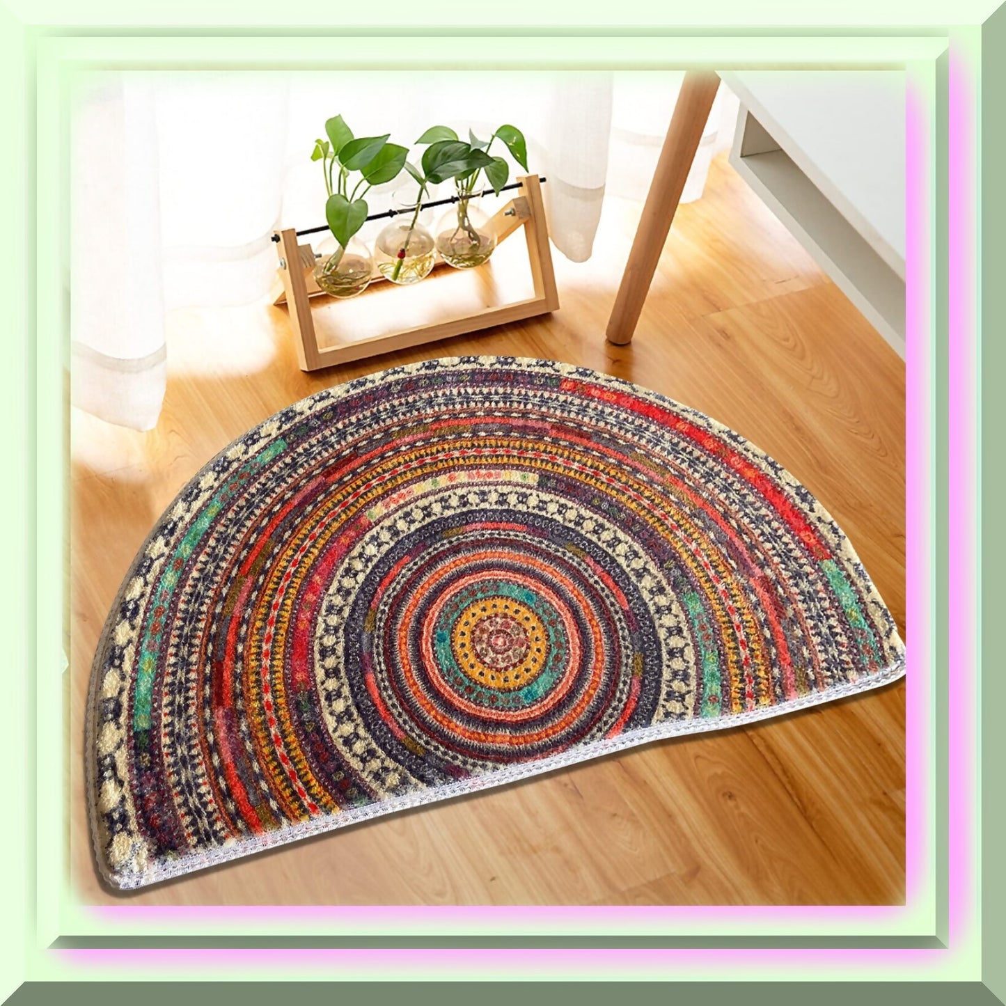Half Round Door Mat Microfiber Indoor Rug