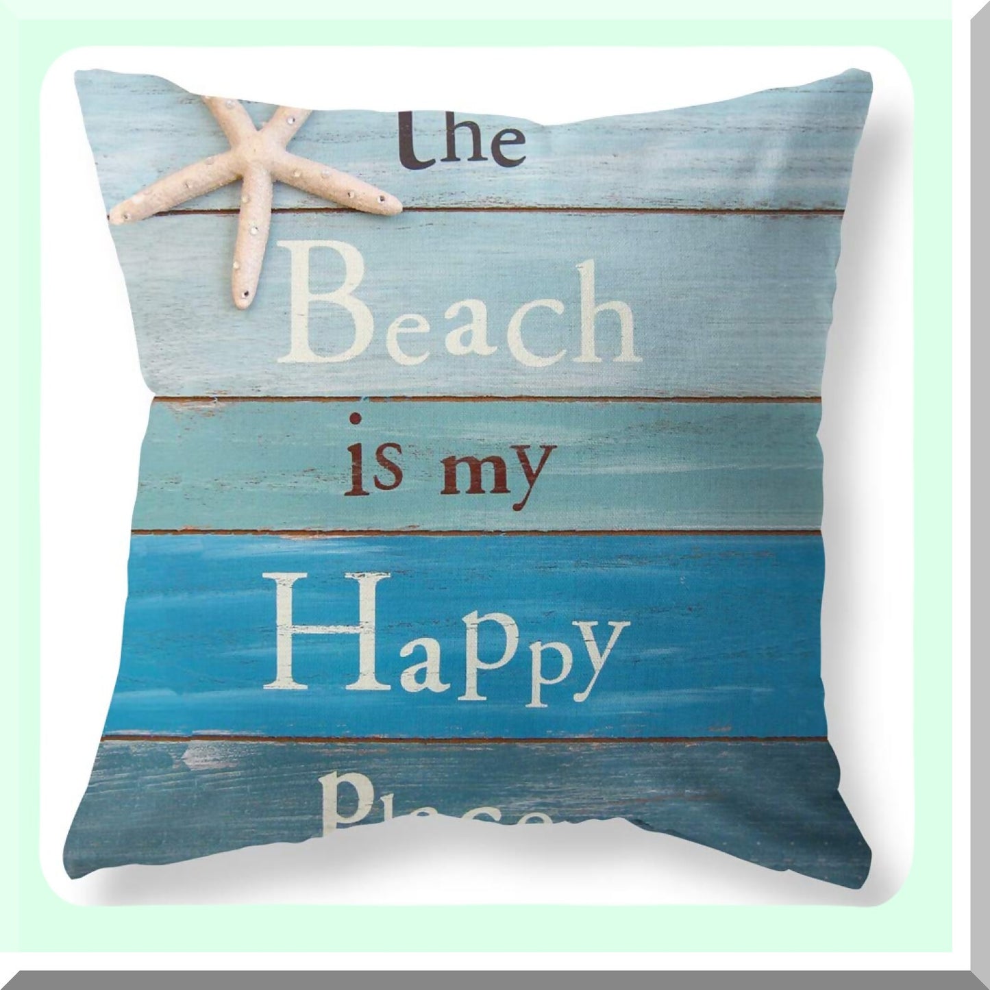 Coastal Breeze Summer Pillow Covers - Set of 4 Teal Green Turquoise 18x18 Square Linen Cushion Cases for Living Room Sofa Bed & Outdoor Decor