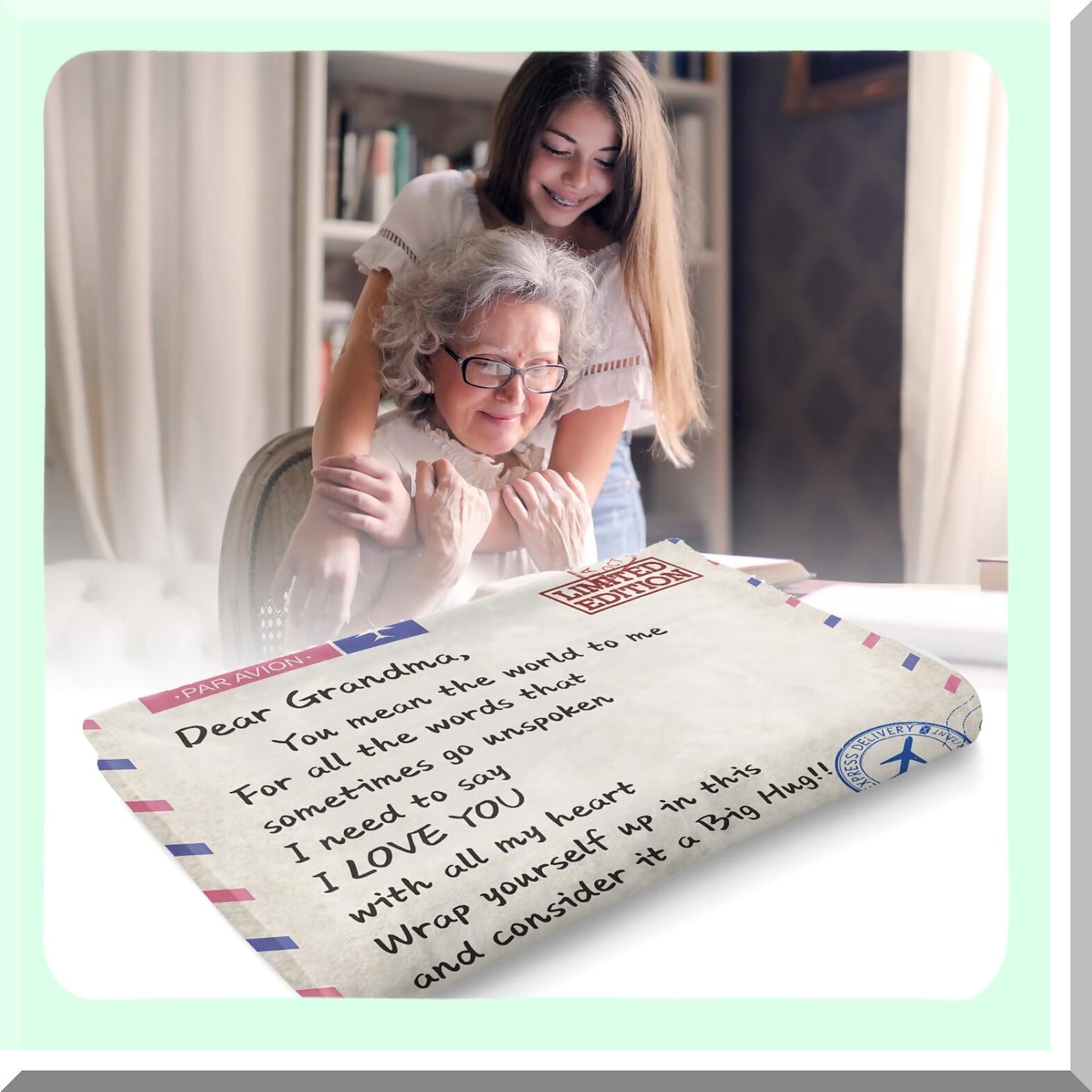 CozyEmbrace Grandma Blanket - Perfect Birthday Gift for Best Grandmother, Soft and Warm 50x60in Throw