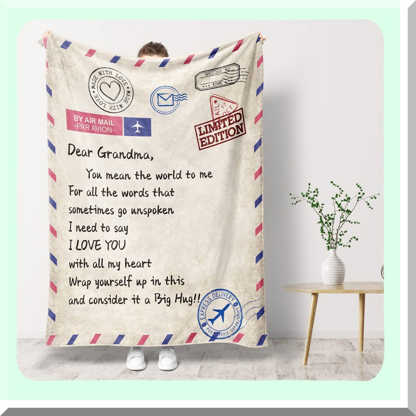 CozyEmbrace Grandma Blanket - Perfect Birthday Gift for Best Grandmother, Soft and Warm 50x60in Throw