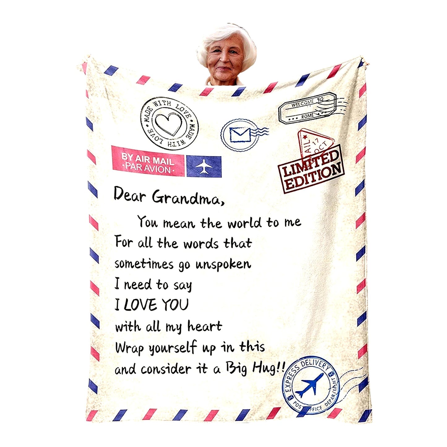 CozyEmbrace Grandma Blanket - Perfect Birthday Gift for Best Grandmother, Soft and Warm 50x60in Throw