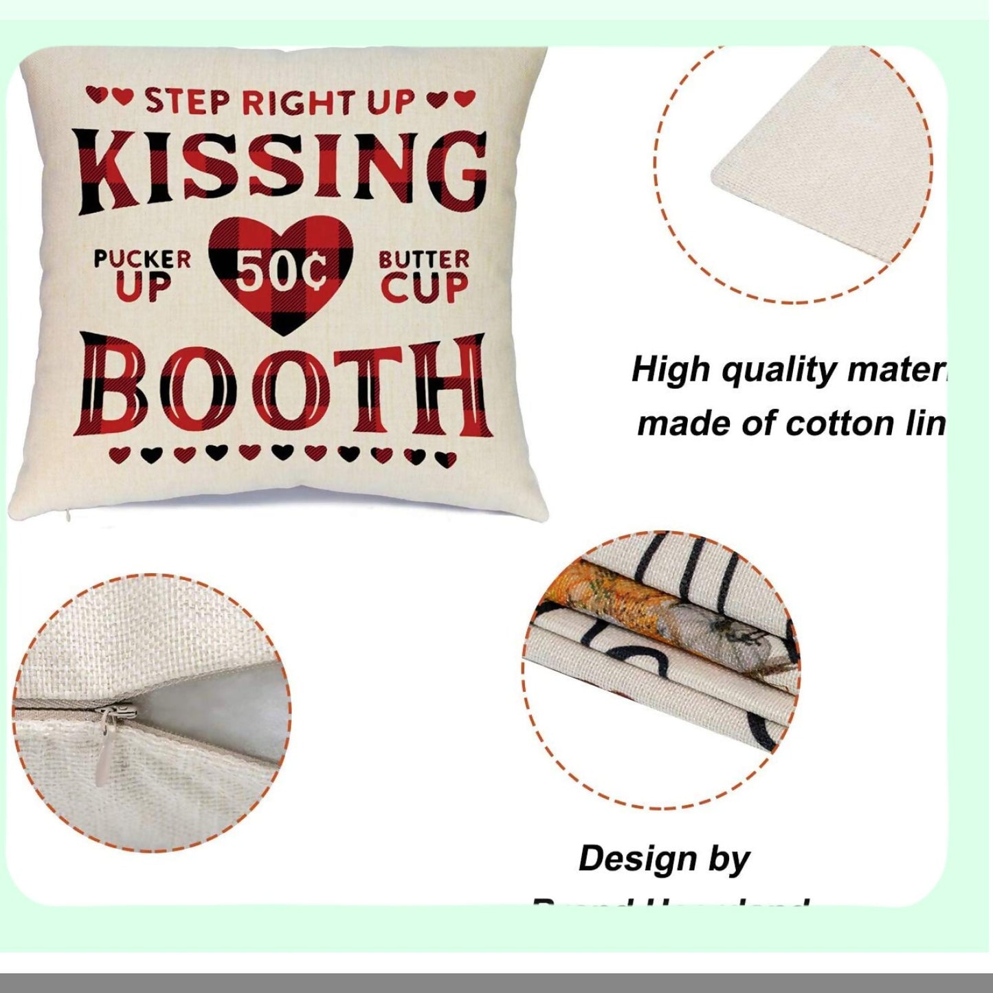 Valentine's Day Buffalo Check Pillow Set - Red Black 18x18 Inch Decorative Cushion Covers for Home Decor - Throw Pillows Decoration Case Pack of 4