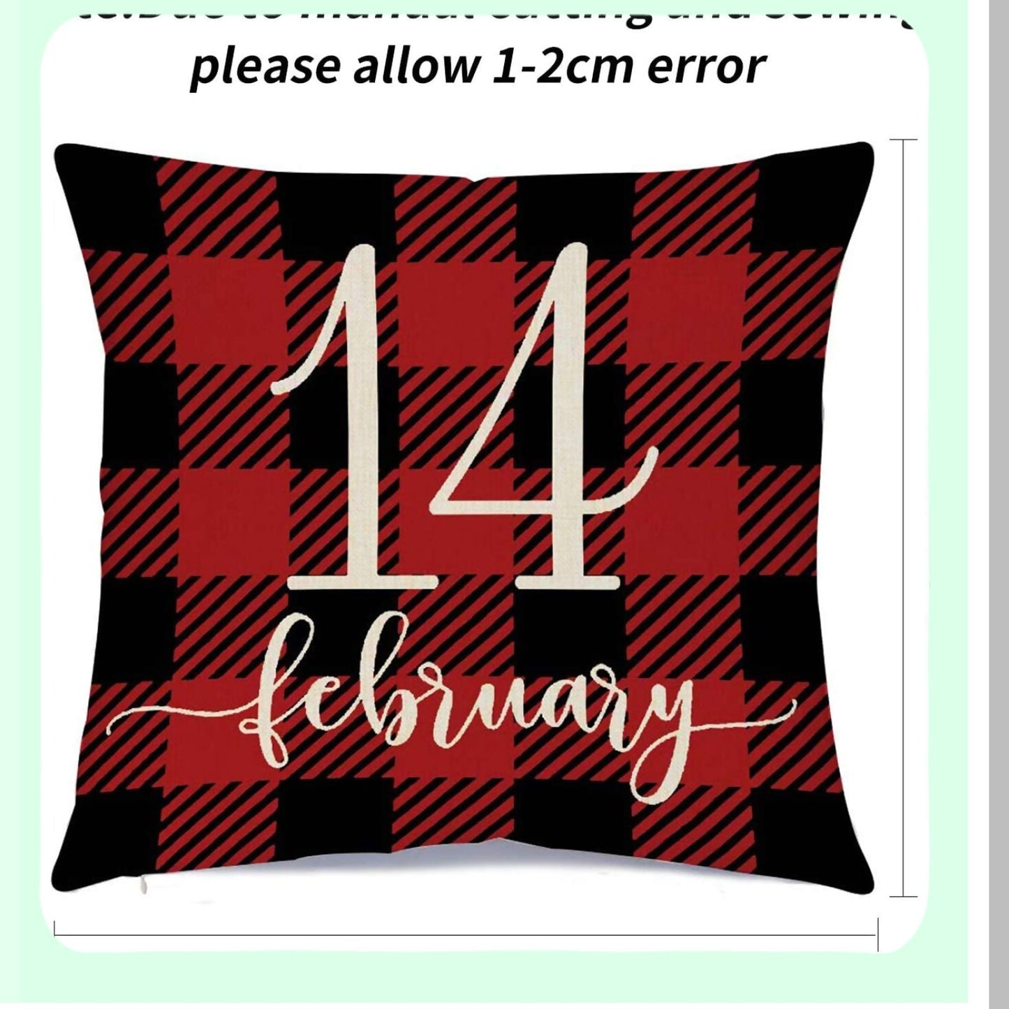 Valentine's Day Buffalo Check Pillow Set - Red Black 18x18 Inch Decorative Cushion Covers for Home Decor - Throw Pillows Decoration Case Pack of 4