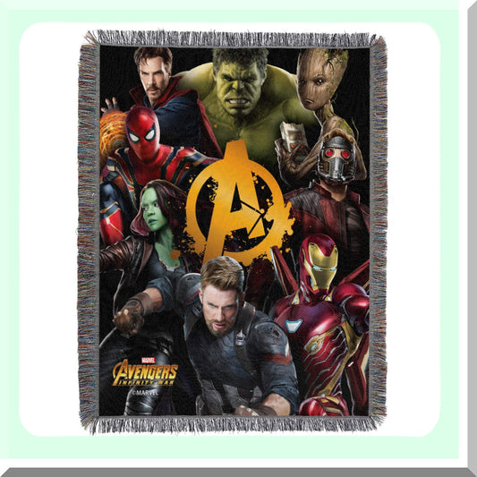 Avengers Assemble Woven Tapestry Throw Blanket, 48" x 60" - Ultimate Marvel Fan Decor"