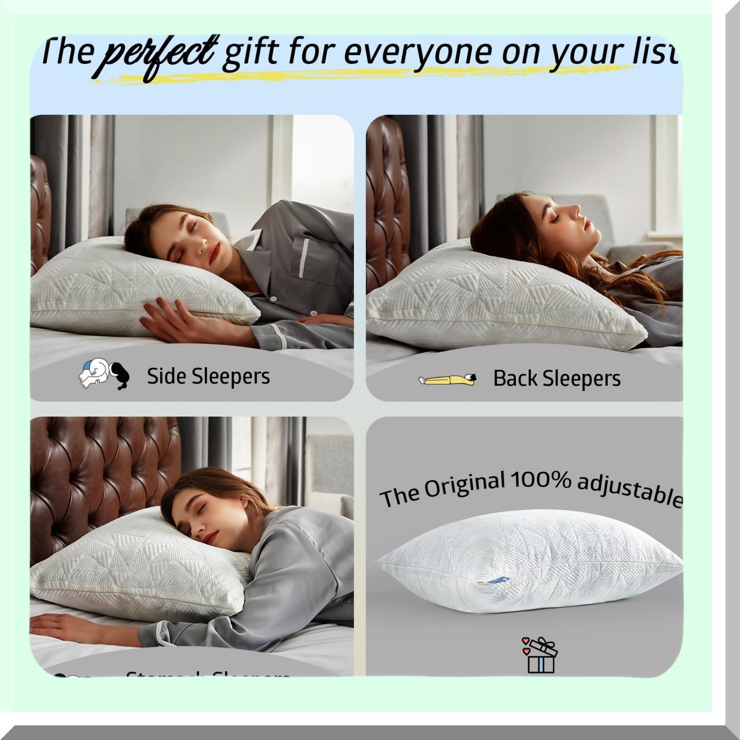 Cooling Comfort Memory Foam Pillow - Queen Size Bamboo Adjustable Bed Pillow for Hot Sleepers. Ideal for Back Pain, Neck & Side Sleepers. Cooling Gel Infused CertiPUR-US Foam.