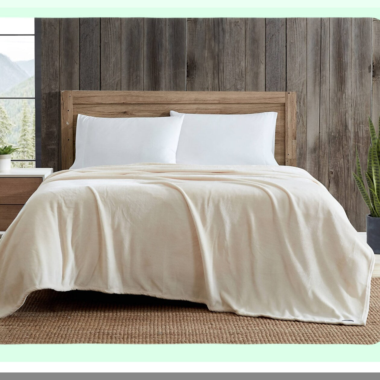 CozyCloud Ultra Plush Queen Blanket - Lightweight All-Season Ivory Bedding