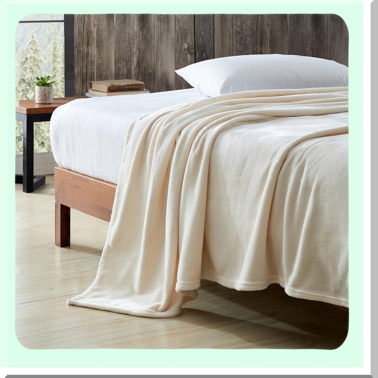 CozyCloud Ultra Plush Queen Blanket - Lightweight All-Season Ivory Bedding