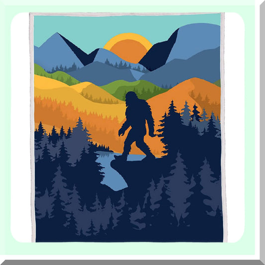 Bigfoot Adventure Sherpa Blanket - Cozy 50"x60" Camping Throw for Couch, Kids & Adults"
