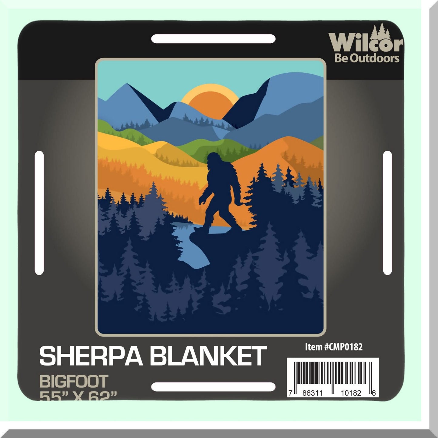 Bigfoot Adventure Sherpa Blanket - Cozy 50"x60" Camping Throw for Couch, Kids & Adults"