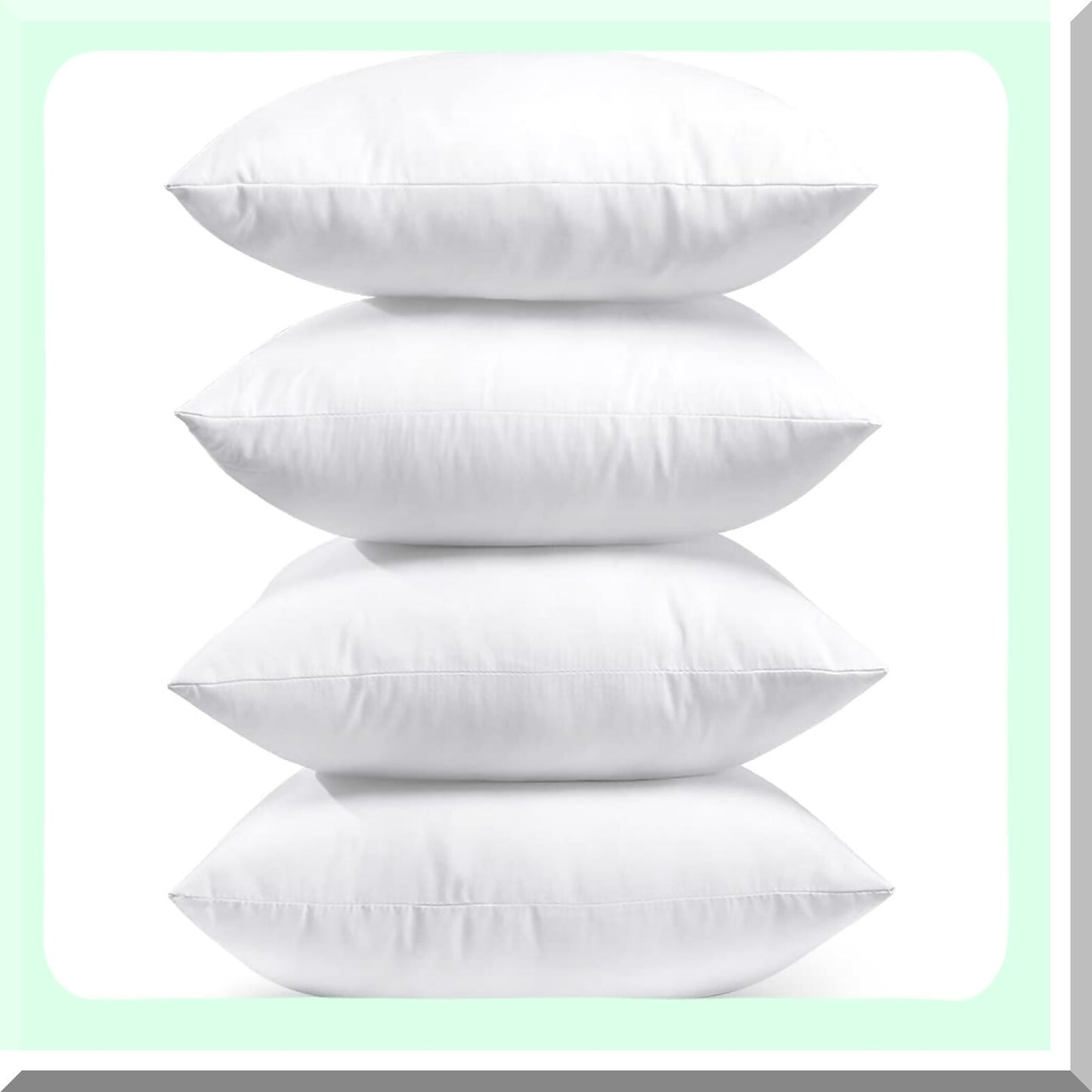 Premium Comfort Set - 18x18 Inch Square Pillow Inserts (Set of 4) for Sofa, Bed, and Couch - White Cushion Stuffer for Interior Decor