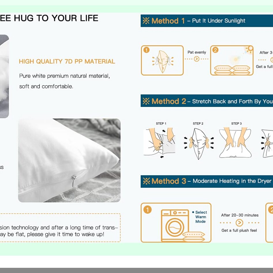 Premium Comfort Set - 18x18 Inch Square Pillow Inserts (Set of 4) for Sofa, Bed, and Couch - White Cushion Stuffer for Interior Decor