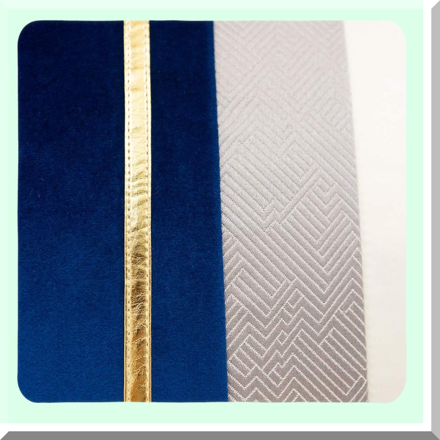 Luxury Modern Navy Blue Gold Striped Velvet Cushion Cover - Decorative Throw Pillow for Living Room, Bedroom, Car - 22 x 22 Inches