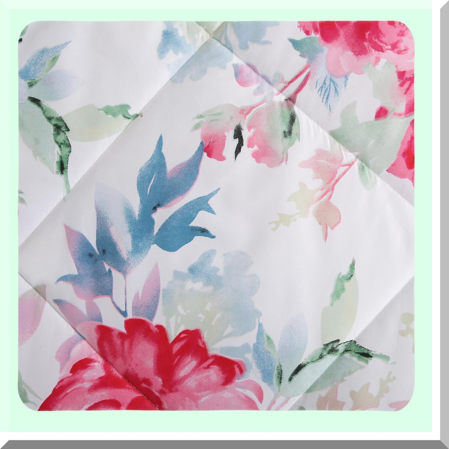 Floral Bliss 3-Piece Comforter Set - All Season Lightweight Microfiber Bedding with Pillow Shams - Queen Size - Printed Floral Design