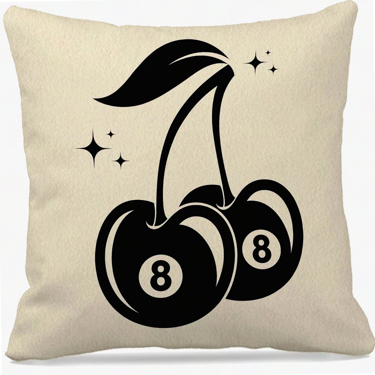 Retro Cherry Funky 8 Ball Throw Pillow Covers - Y2K Room Decor Collection - Trendy College Dorm & Home Aesthetic - Downtown Girl Vibes 18x18