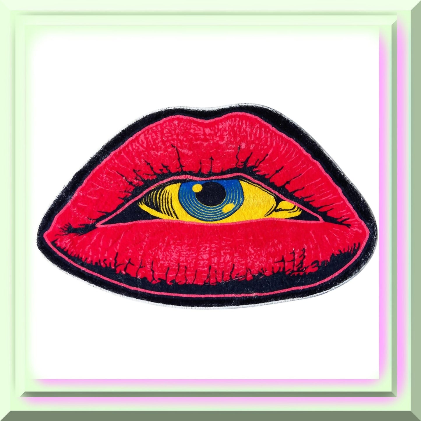 Red Lip Devil Plush Rug 31.5x19.5
