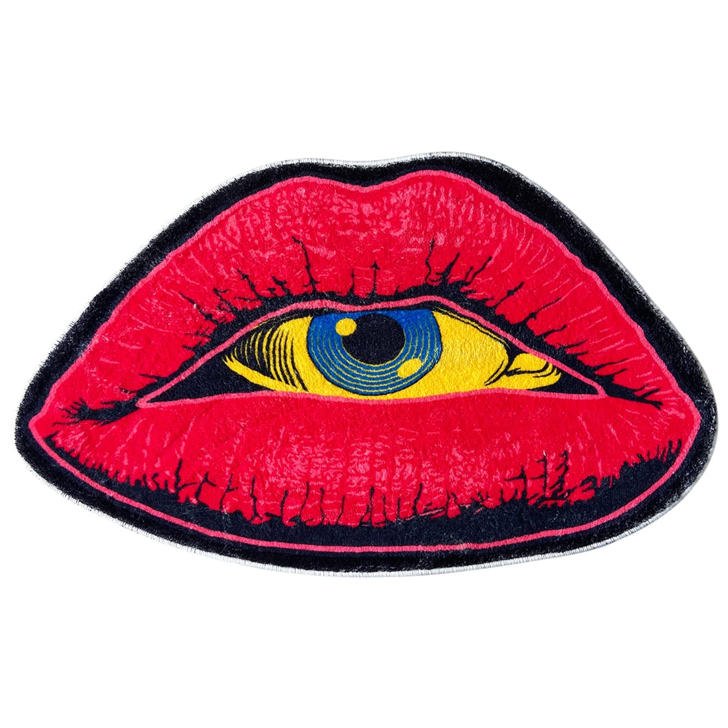 Red Lip Devil Plush Rug 31.5x19.5