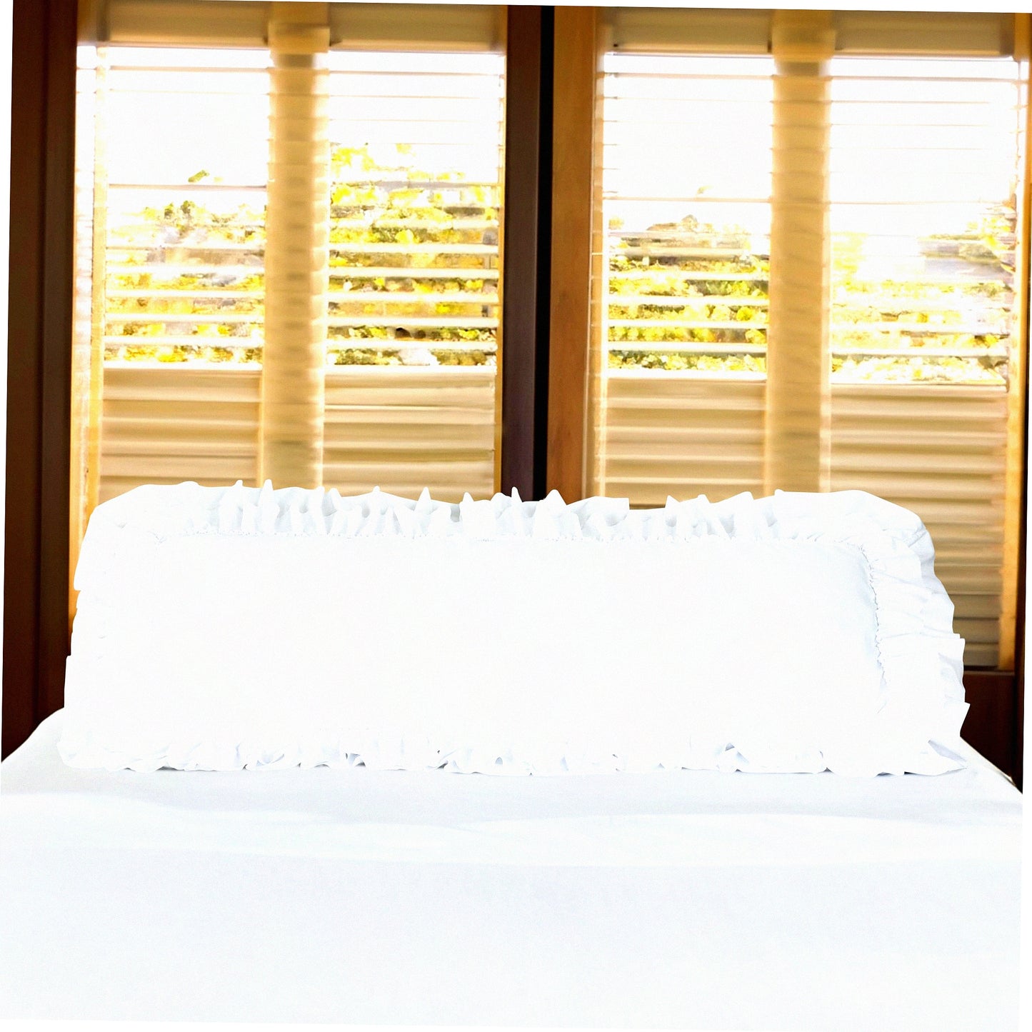 Ruffle Chic Body Pillow Cover - French Country Decor, Victorian Style Long Pillowcase for Sleeping, Reading, Pregnancy - 20"X54" - Boho Frilly Design