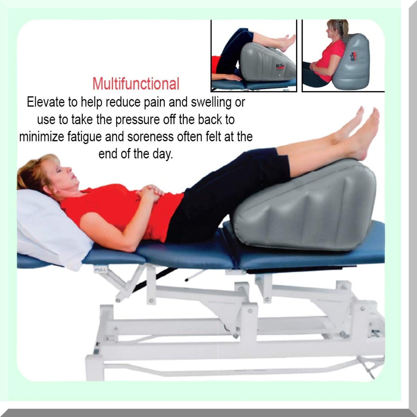 ElevateEase Leg Wedge Pillow - Inflatable Support for Back, Hip, and Leg Pain Relief. EZ Up Pillow for Post-Surgery Recovery and Chronic Conditions.