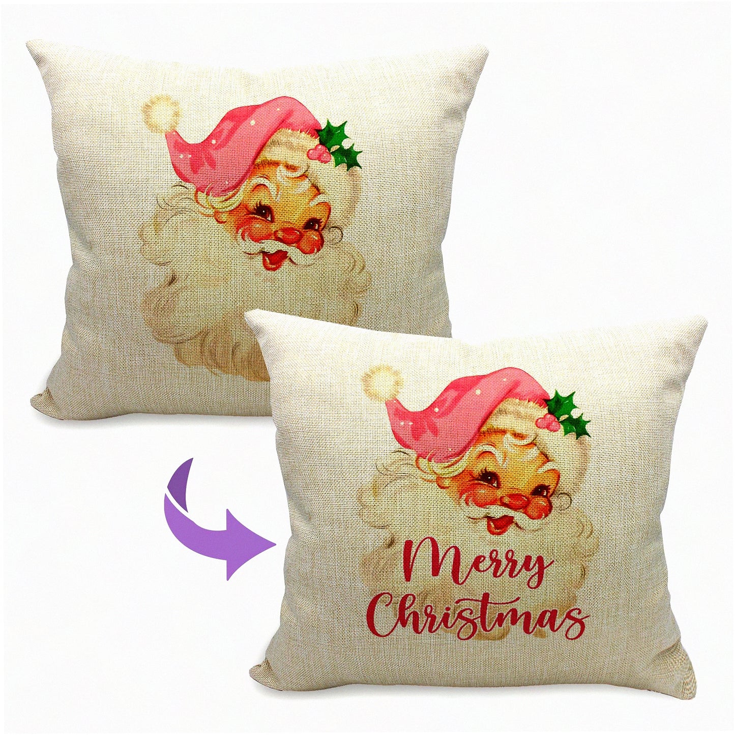 Blush Blossom Reversible Pillow Covers - Set of 2, 18x18 Decorative Throw Pillows for Pink Decor, Soft Pink Pillows for Couch, Pink Pillowcases