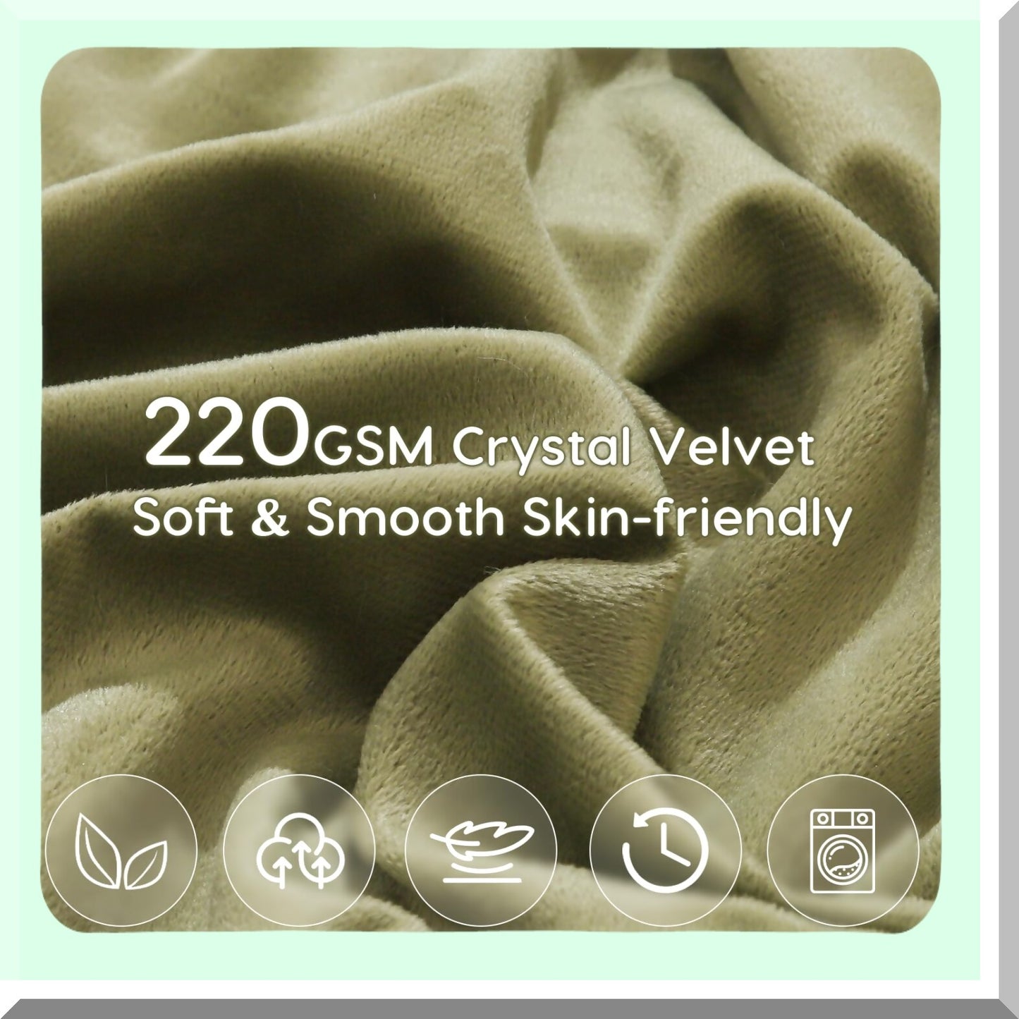 Sage Green Shaggy Comforter Set - Plush Flannel Velvet Furry Bedding with Pillow Shams - Queen Size Washable Comforter Set