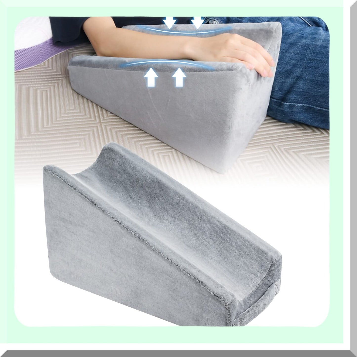 ErgoArm Elevate Pillow - Premium Arm Support Wedge for Bed Sores & Sleeping Recovery - High Density Foam with Detachable Cover - Comfortable Arm Rest