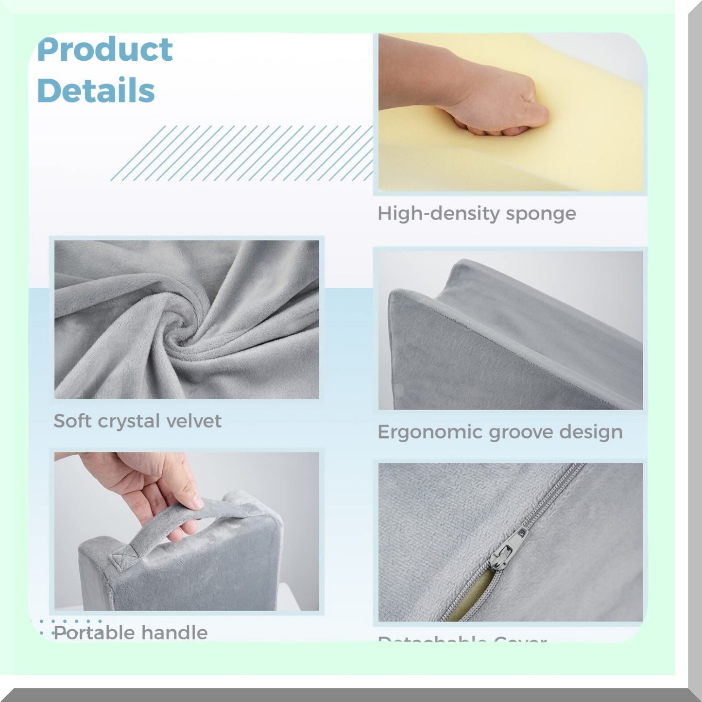 ErgoArm Elevate Pillow - Premium Arm Support Wedge for Bed Sores & Sleeping Recovery - High Density Foam with Detachable Cover - Comfortable Arm Rest