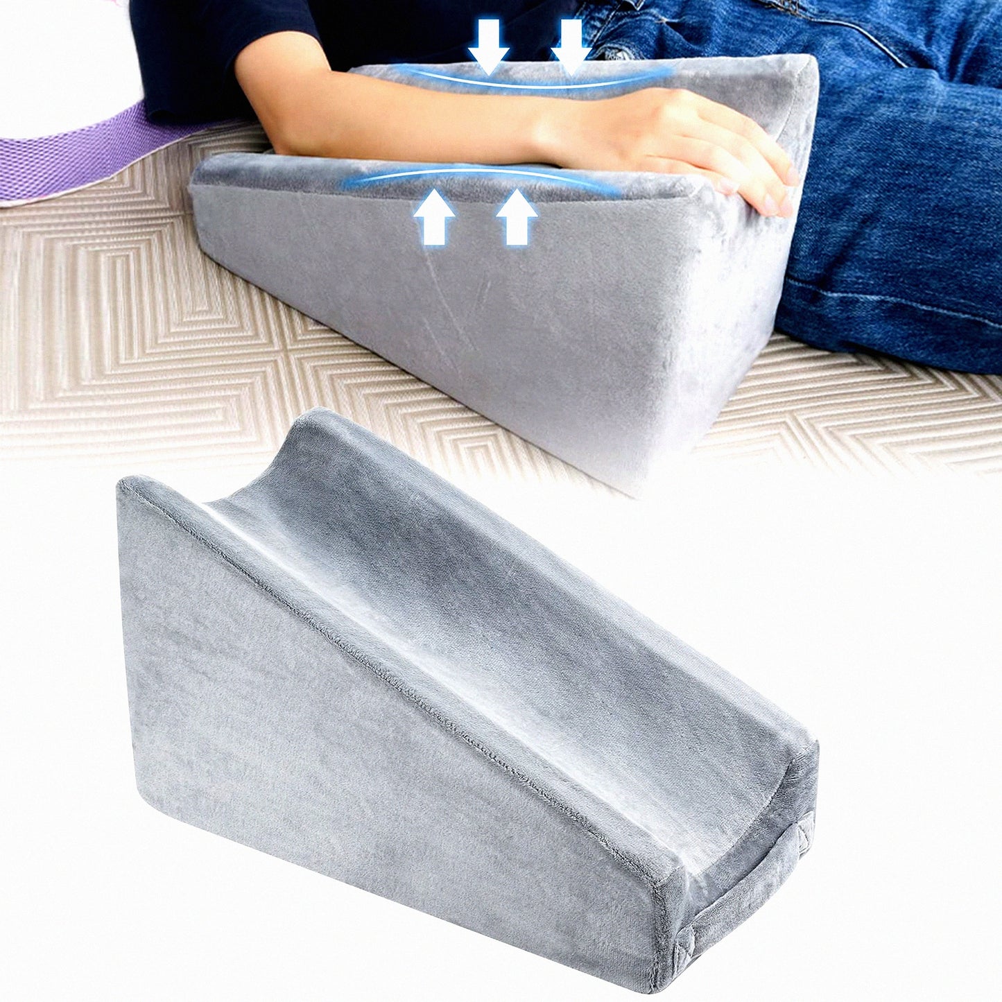 ErgoArm Elevate Pillow - Premium Arm Support Wedge for Bed Sores & Sleeping Recovery - High Density Foam with Detachable Cover - Comfortable Arm Rest