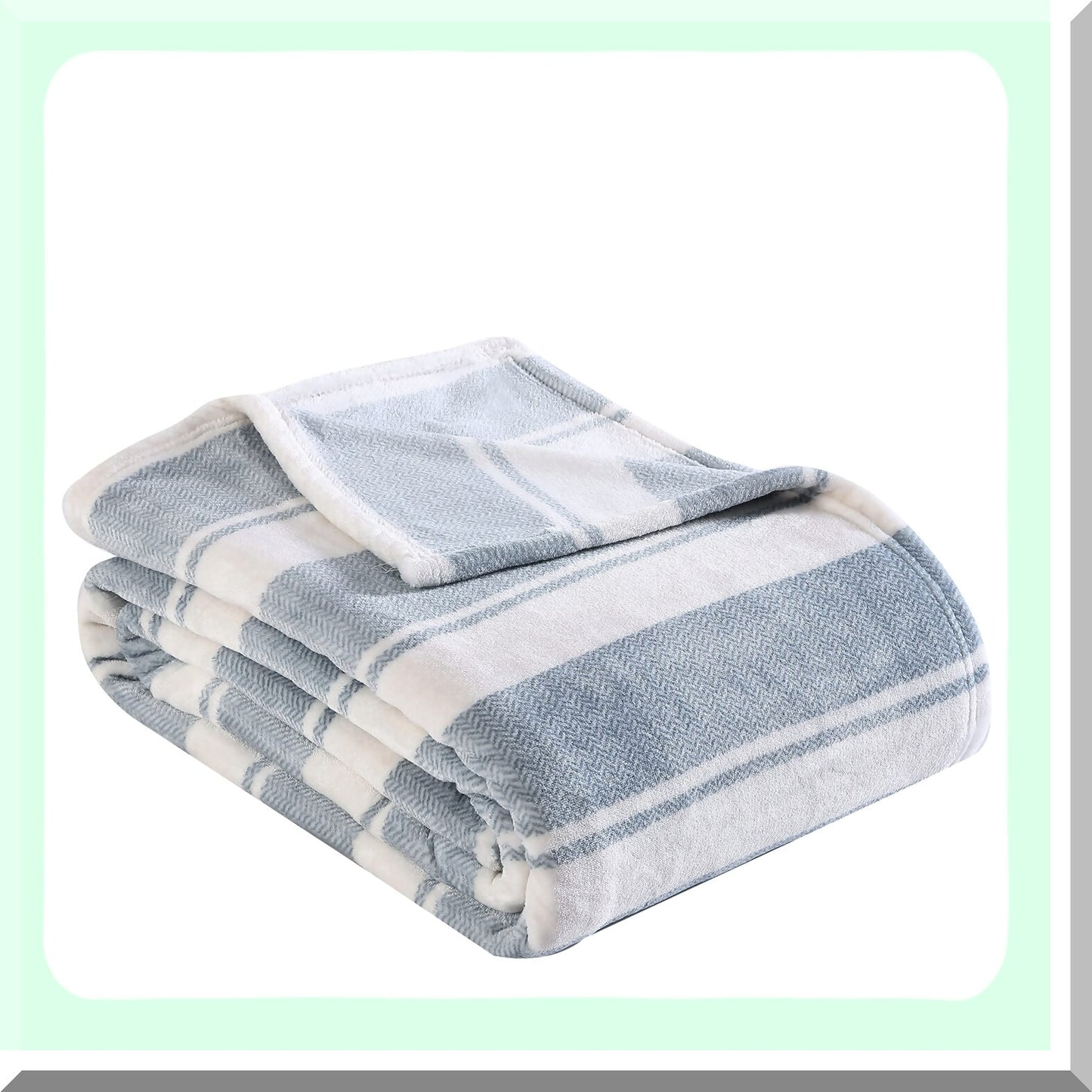 UltraSoft All-Season Queen Blanket - Lightweight Plush Bedding with Stones Throw Stripe Design