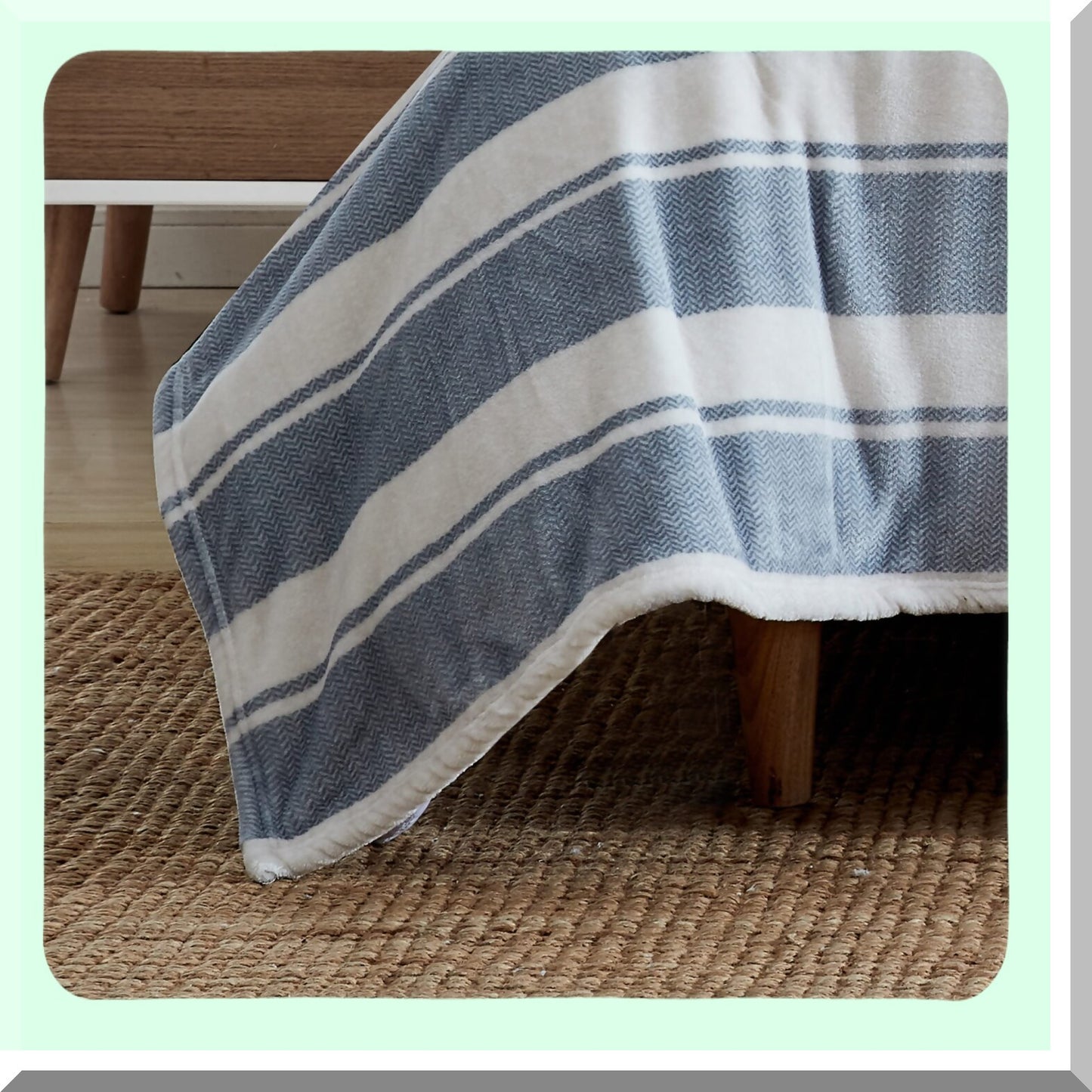 UltraSoft All-Season Queen Blanket - Lightweight Plush Bedding with Stones Throw Stripe Design