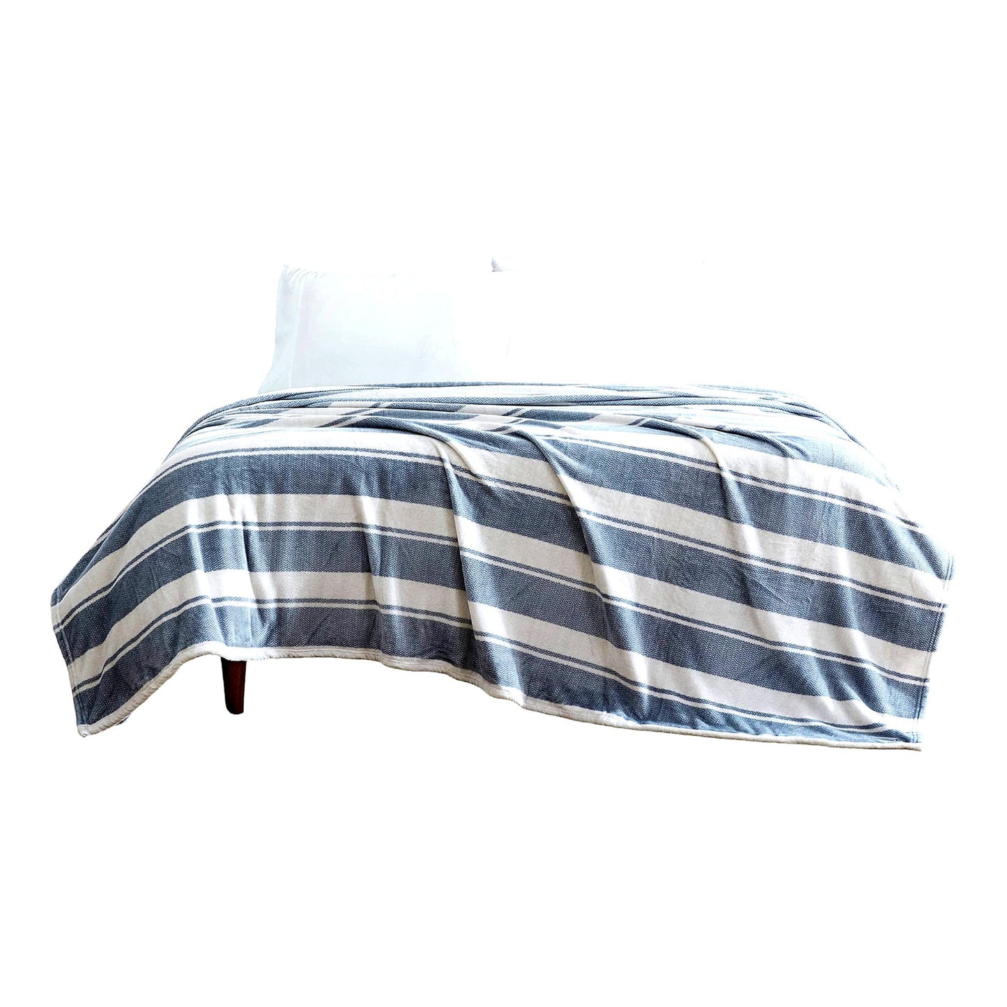 UltraSoft All-Season Queen Blanket - Lightweight Plush Bedding with Stones Throw Stripe Design