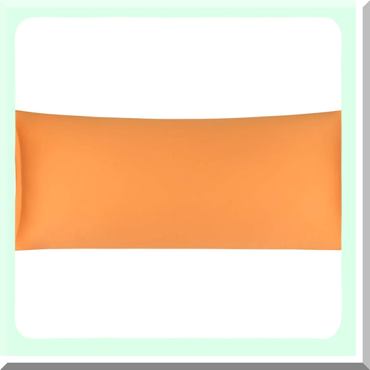 Orange Bliss Cotton Body Pillowcase - 300 Thread Count, 20 x 48 with Zipper Closure - Soft and Luxurious Pillow Cover for Body Pillows