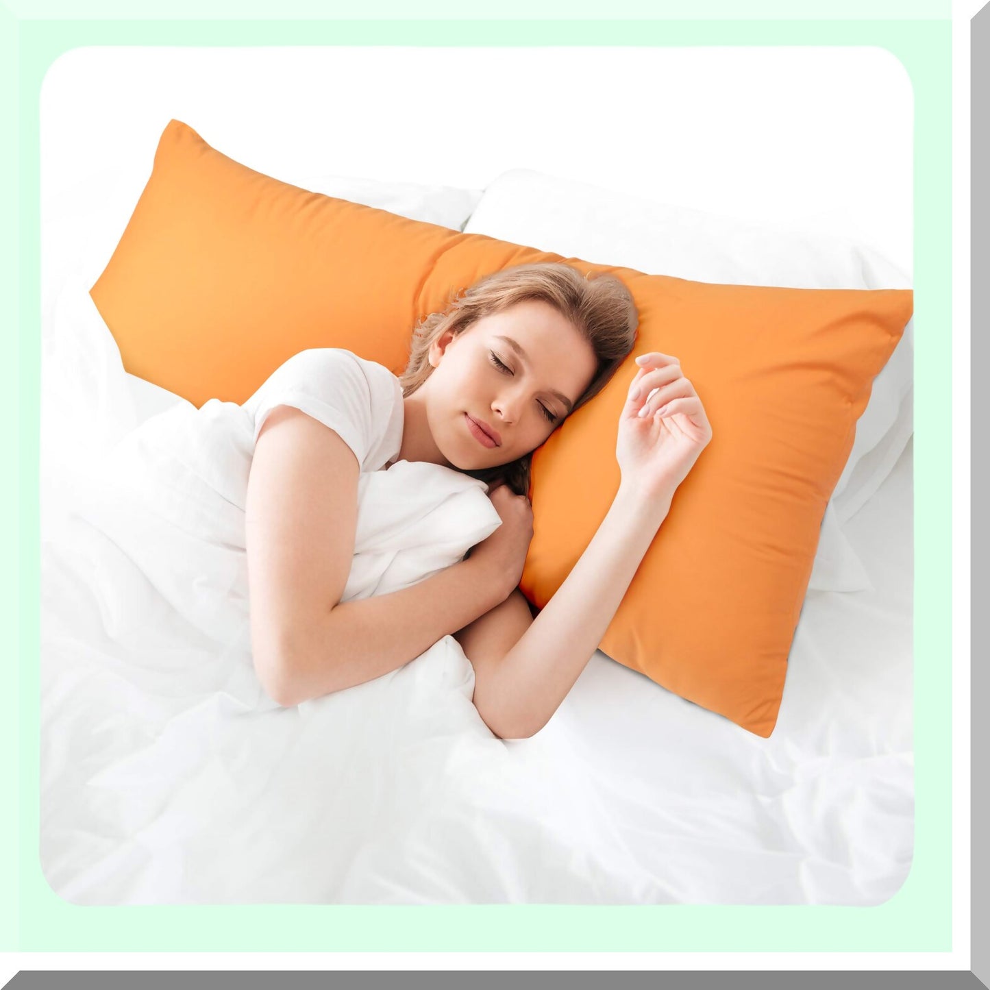 Orange Bliss Cotton Body Pillowcase - 300 Thread Count, 20 x 48 with Zipper Closure - Soft and Luxurious Pillow Cover for Body Pillows