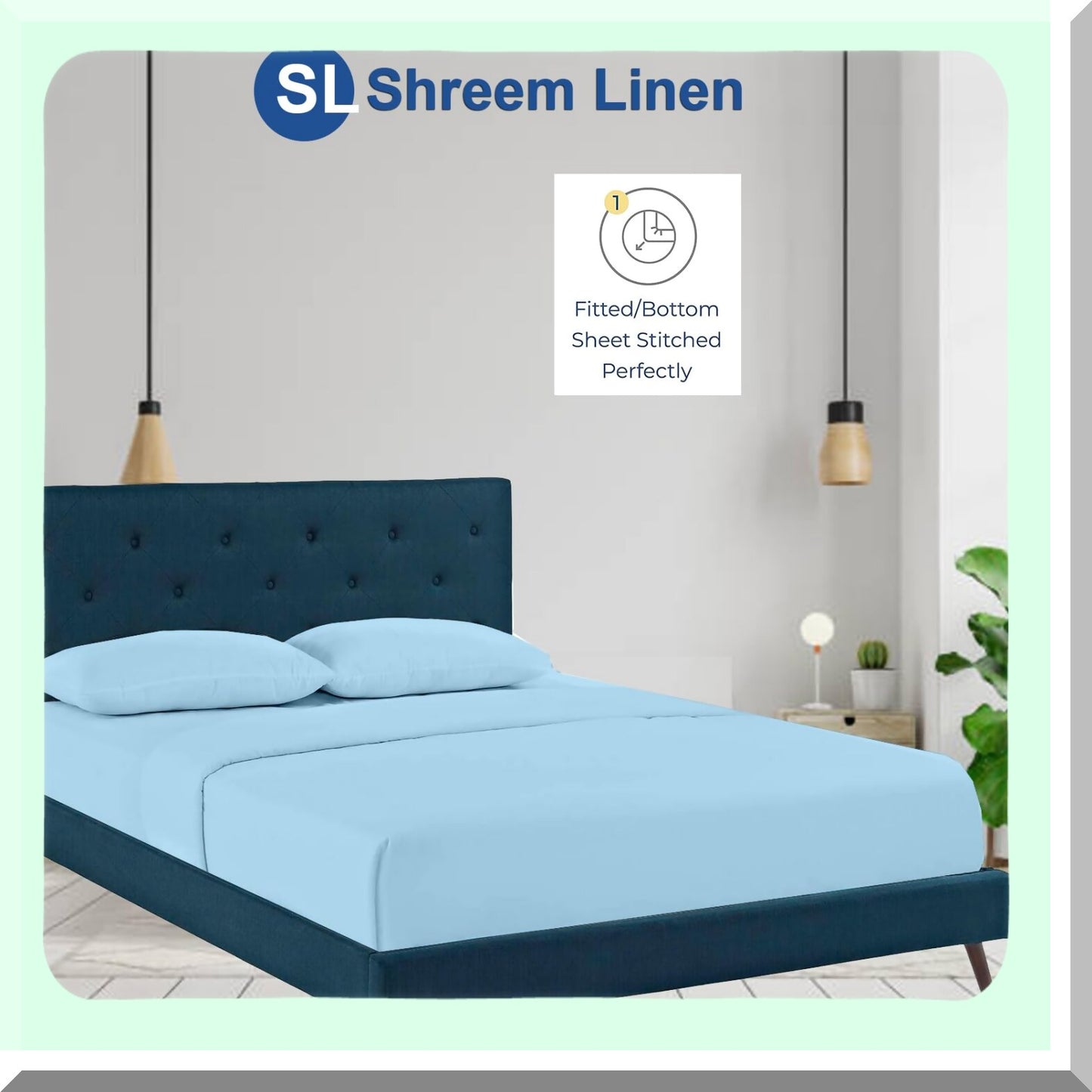 UltraSoft FlexTop Microfiber Sheets - Split Head 34" - 4PC Set - Deep Pocket - Light Blue - Sleep Number Bed Compatible - Luxurious Bedding