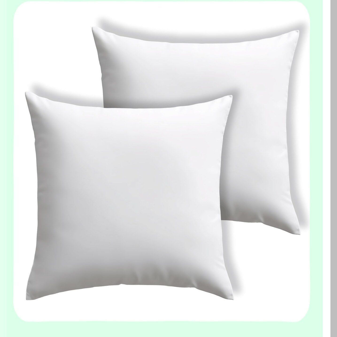 White Cotton Square Throw Pillow Inserts (Pack of 2) - 20x20 Inches - Decorative Cushion Stuffer for Bed, Couch, Sofa, Car - Soft Micro Fabric