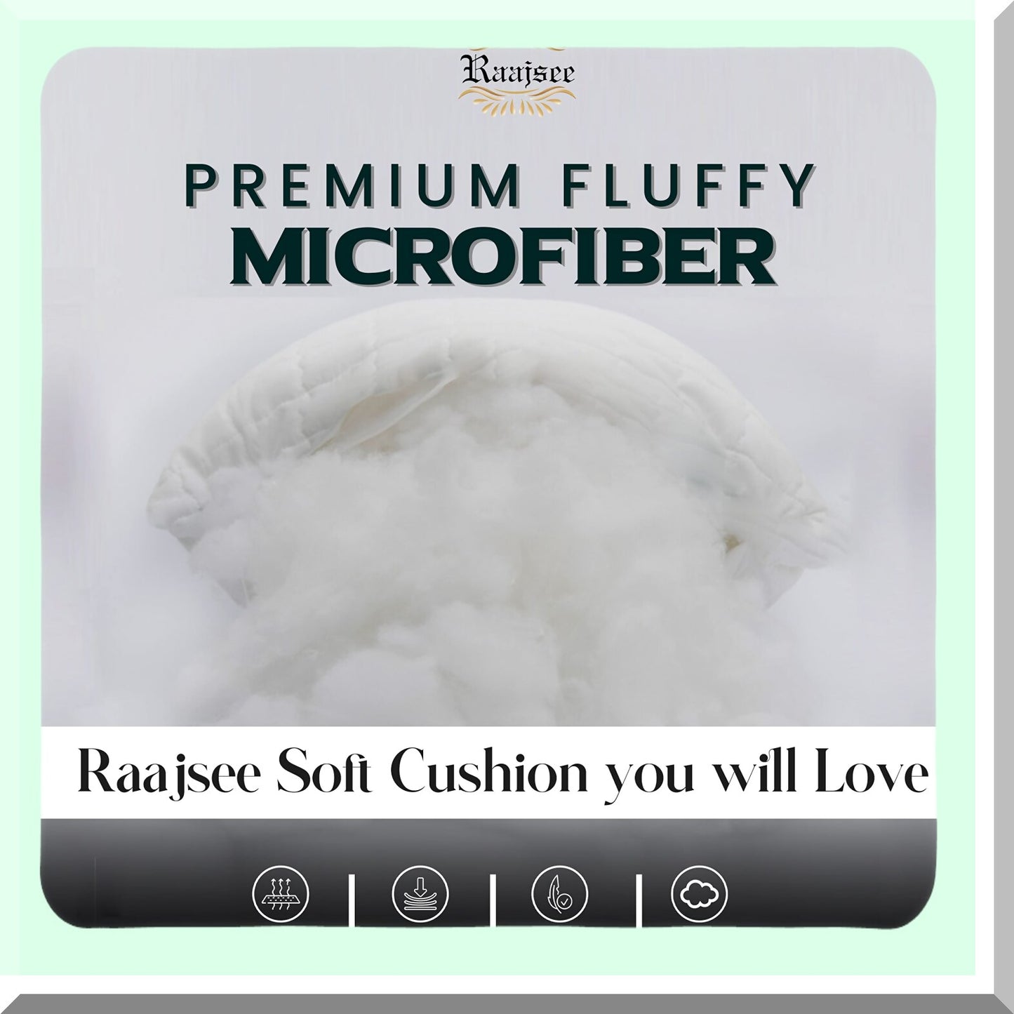 White Cotton Square Throw Pillow Inserts (Pack of 2) - 20x20 Inches - Decorative Cushion Stuffer for Bed, Couch, Sofa, Car - Soft Micro Fabric