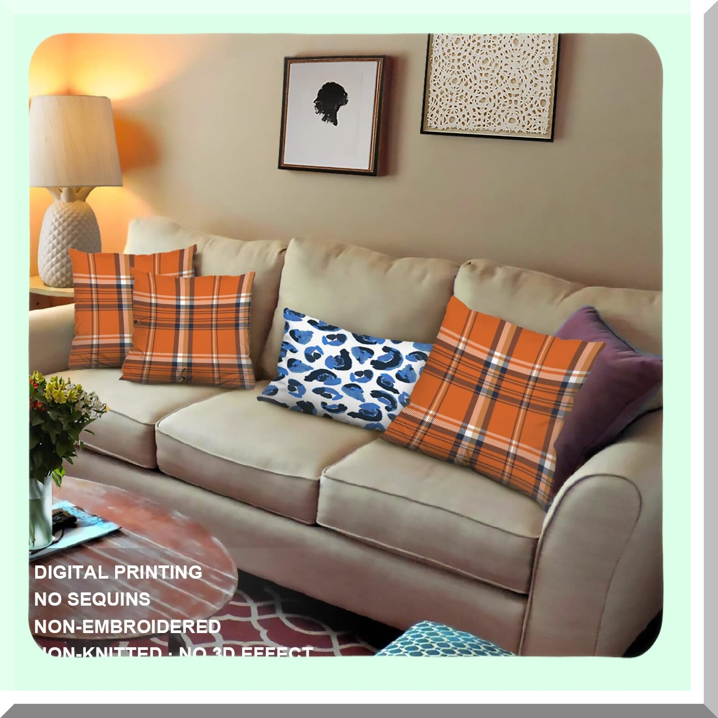 Plaid Buffalo Check Pillowcase Set - Double-Sided Decorative Throw Pillow Cover for Bedroom & Living Room - Red White Gingham Pattern - 22 x 22 in - Set of 2