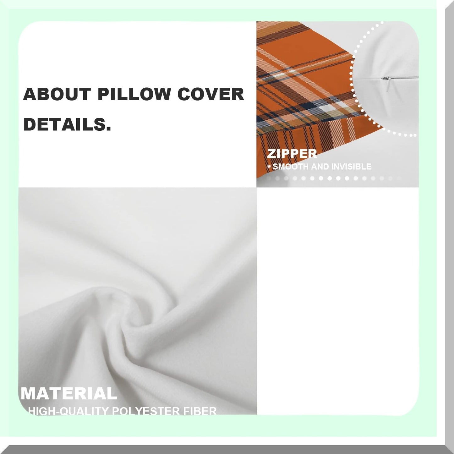 Plaid Buffalo Check Pillowcase Set - Double-Sided Decorative Throw Pillow Cover for Bedroom & Living Room - Red White Gingham Pattern - 22 x 22 in - Set of 2