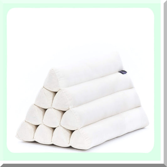 EcoComfort Triangle Backrest Pillow - TV Reading Cushion, Kapok Incline Support, Relaxing Eco-Friendly Comfort, 20x13x13 inches, Ecru Color