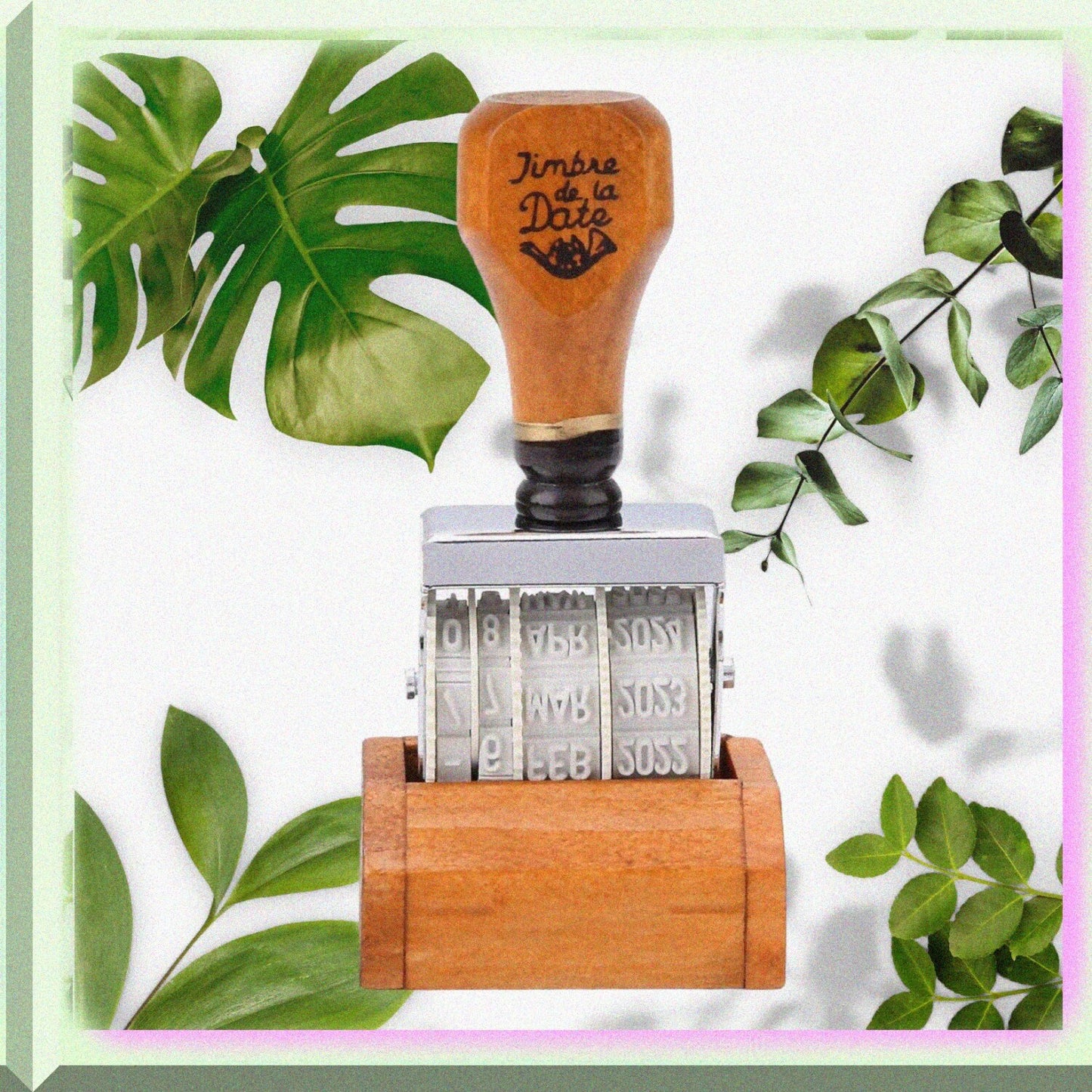 Retro Wooden Roller Date Stamp 2017-2028