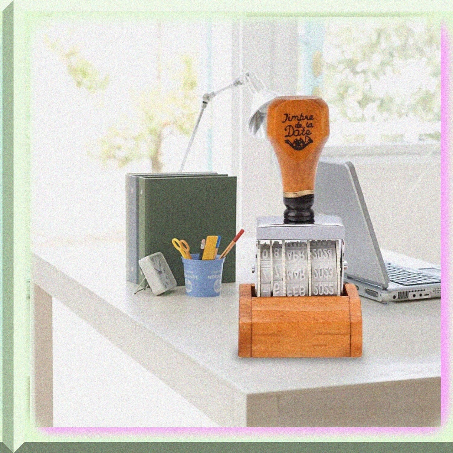 Retro Wooden Roller Date Stamp 2017-2028