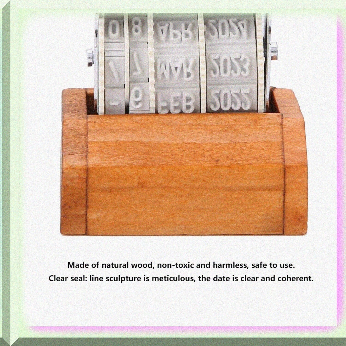 Retro Wooden Roller Date Stamp 2017-2028