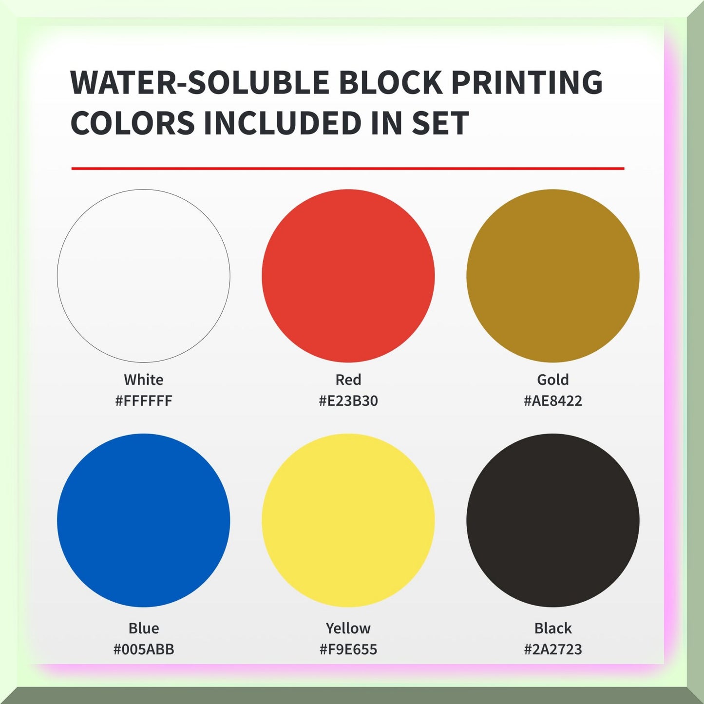 AquaPrint Pro Water-Soluble Ink Set 6 Colors 1.25oz