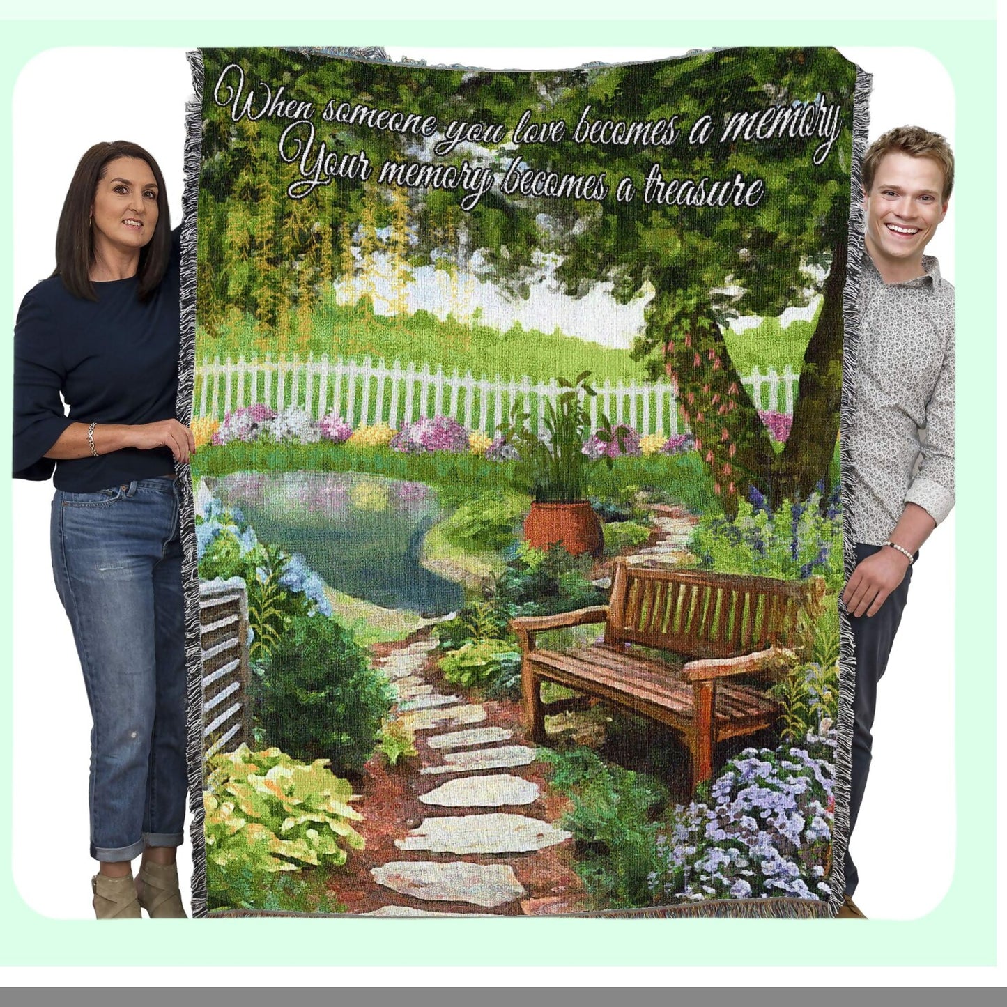 Memory Comfort Woven Blanket - Sympathy Bereavement Gift, 100% Cotton, Made in USA, 72x54