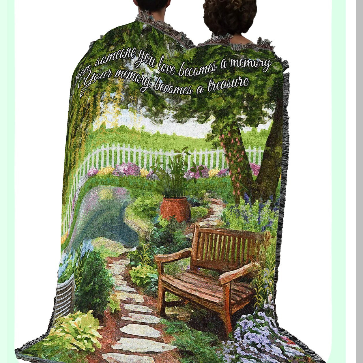 Memory Comfort Woven Blanket - Sympathy Bereavement Gift, 100% Cotton, Made in USA, 72x54