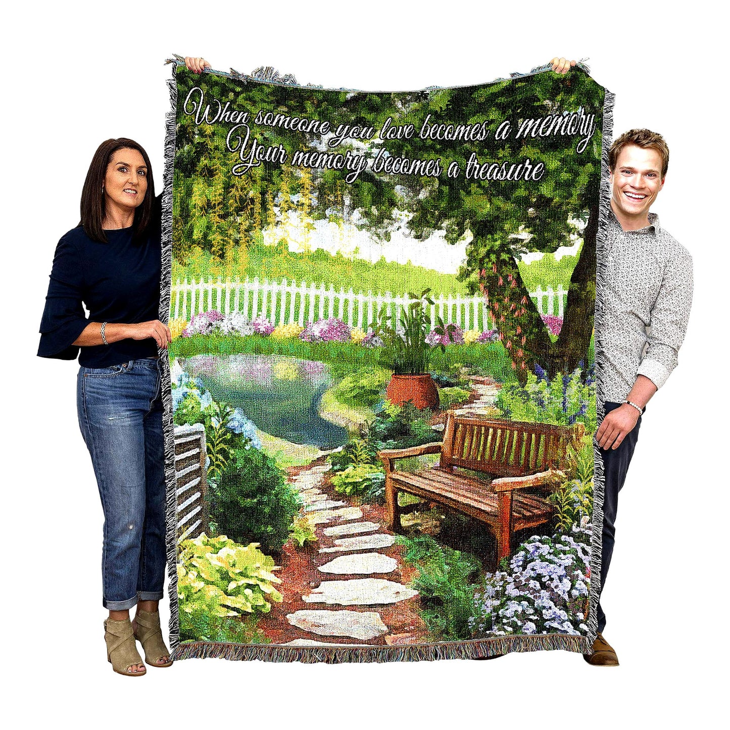 Memory Comfort Woven Blanket - Sympathy Bereavement Gift, 100% Cotton, Made in USA, 72x54