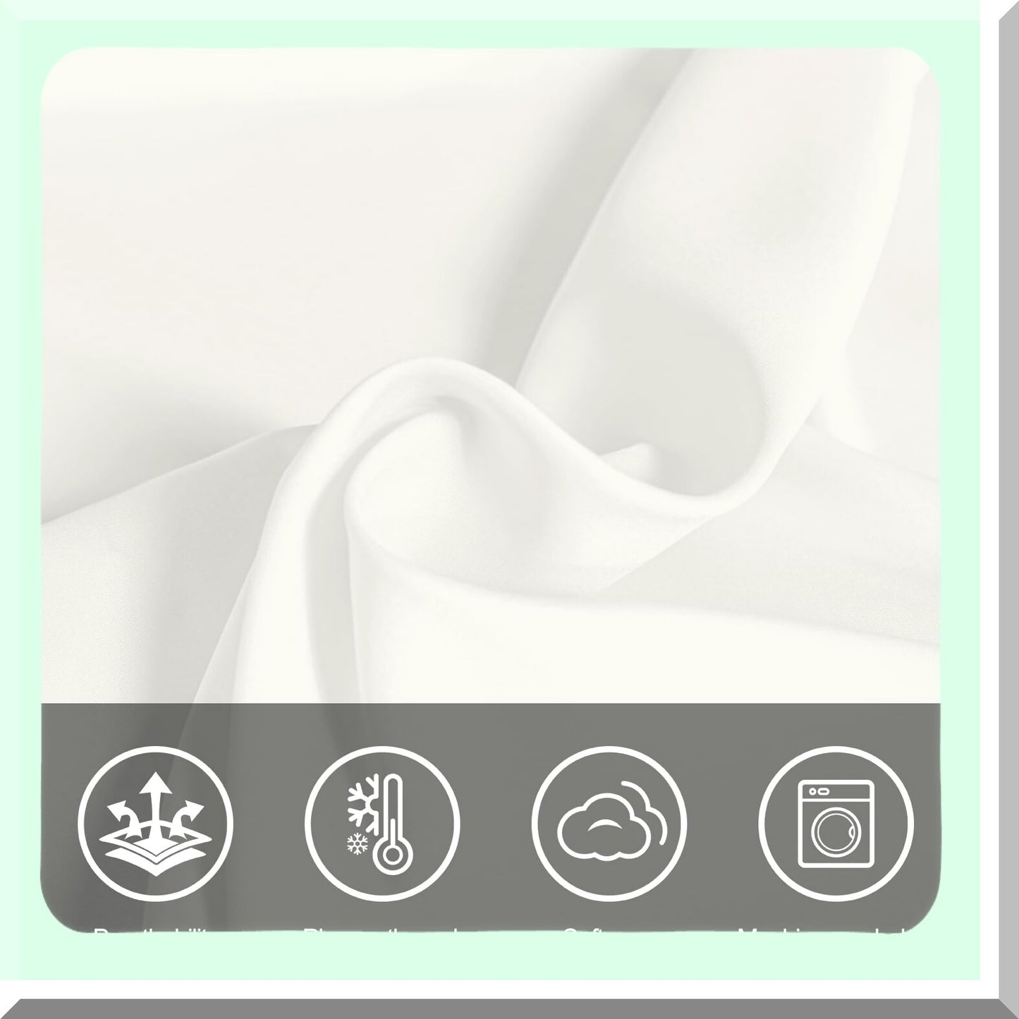 CoolBamboo Twin Bedding Set - Breathable Bamboo Polyester Sheets with Deep Pocket - Off White Twin Bed Sheets - Cooling Bedding Set for Twin Bed