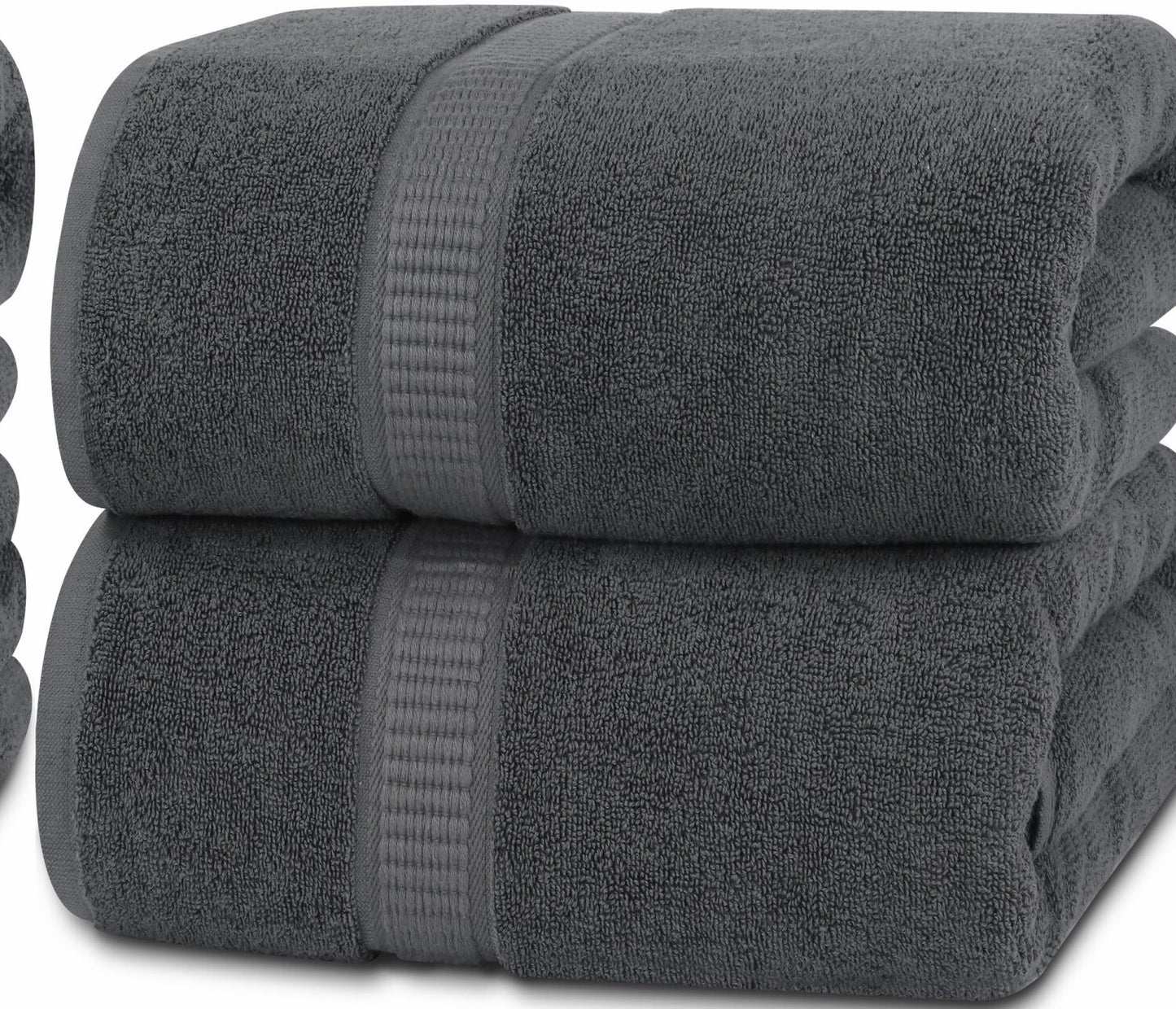 Jumbo Bath Sheet 2 Piece Grey 35x70 Inches