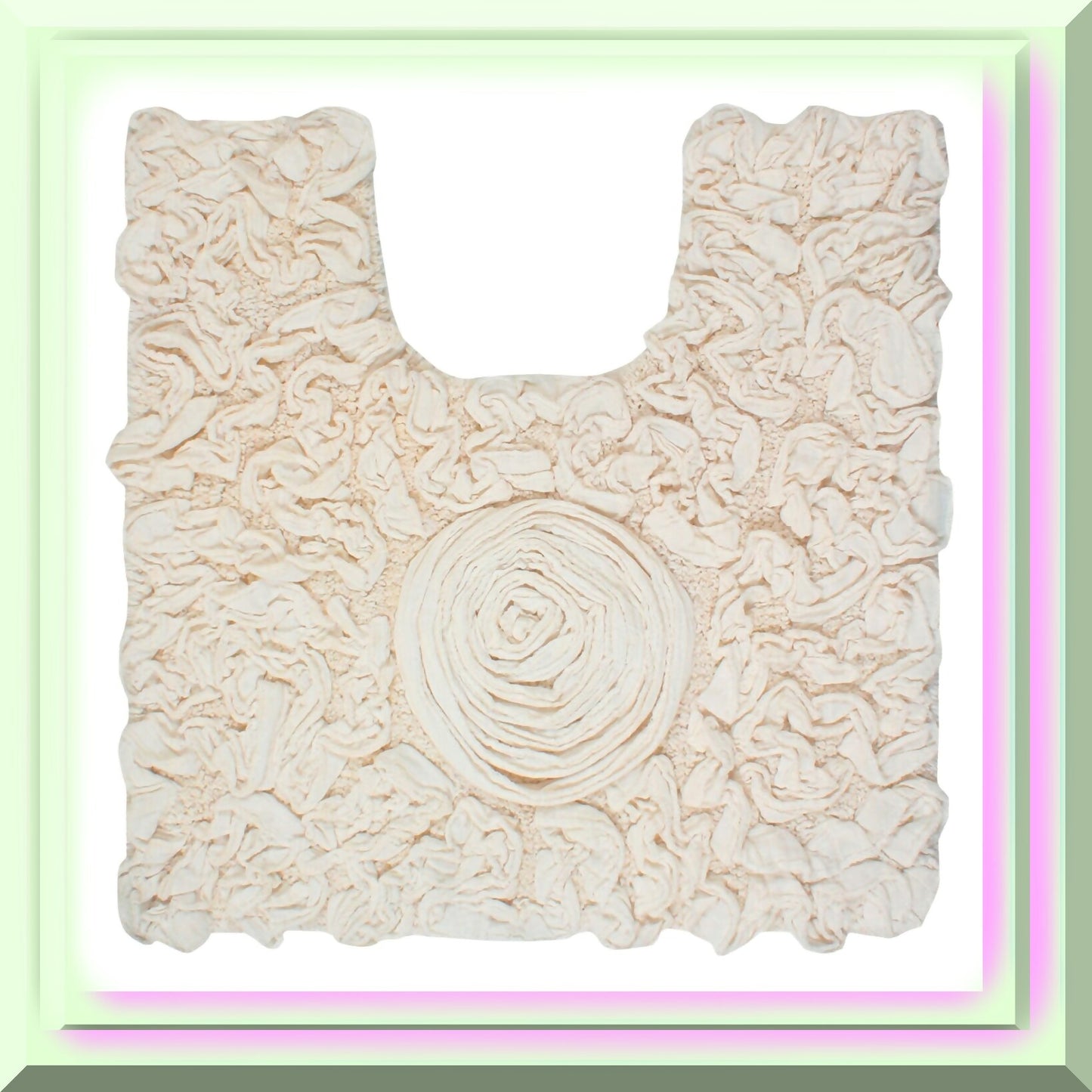 20"x20" Ivory Cotton Tufted Bath Rug