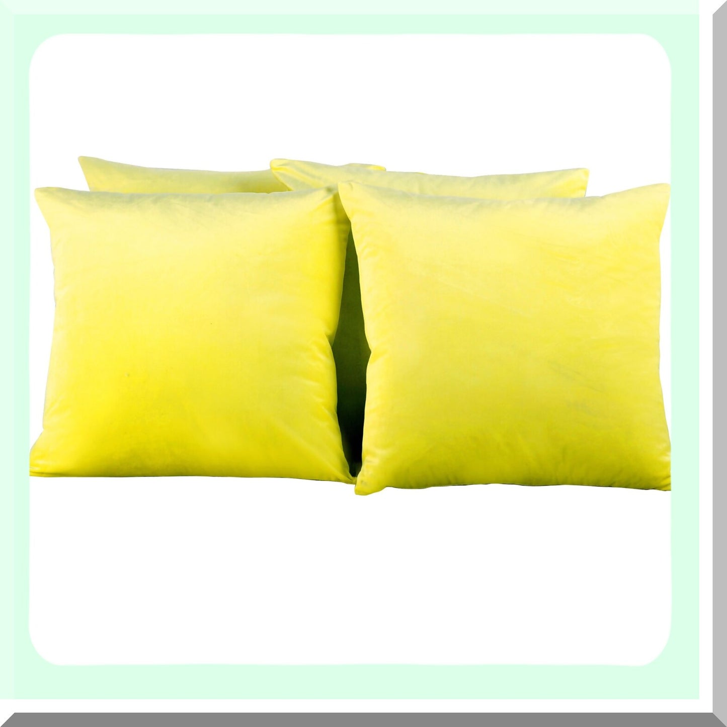 Butter Cup Plush Square Pillow Cover Set - Supersoft Decorative Solid Color Throw Covers for Couch Bed Dcor, 20x20 Inch, Modern Cushion