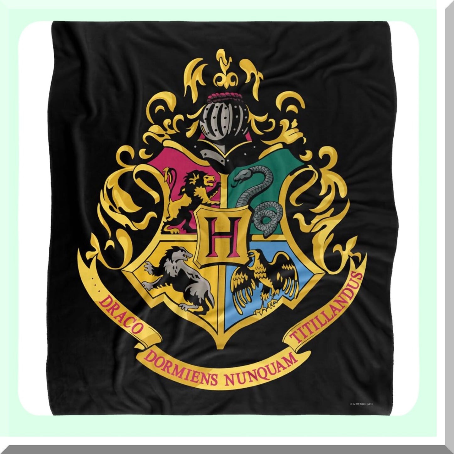 Hogwarts Crest Silky Sherpa Throw - Super Soft Harry Potter Blanket 50"x60"